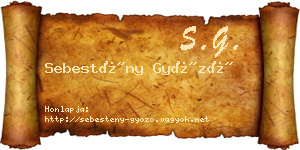 Sebestény Győző névjegykártya